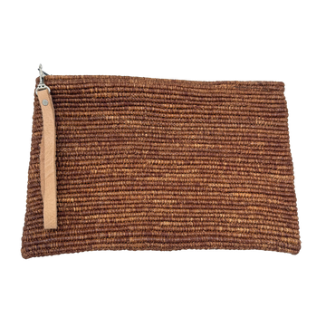 CARTERA RAFIA MARRÓN