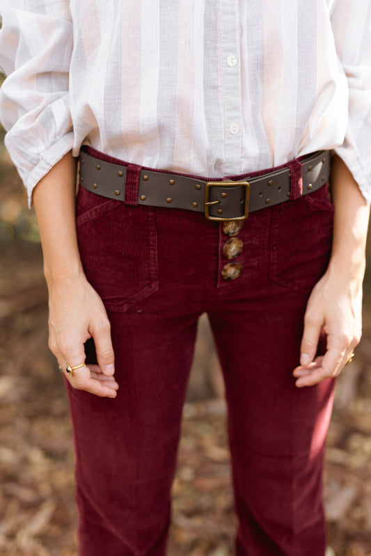 Cinturón Tachuelas Gris Oscuro