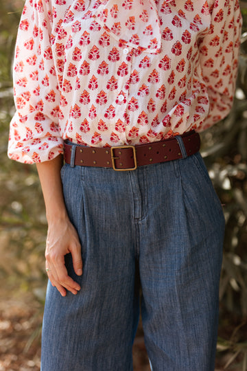 Cinturón Tachuelas Burdeos